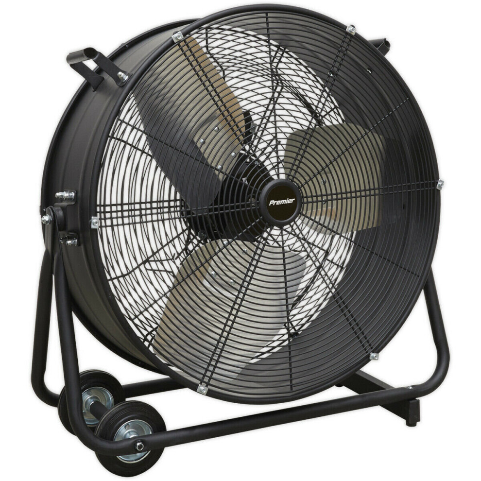 24" PREMIUM High Velocity Drum Fan - 2 Speed Settings - Wheeled Tilting Stand