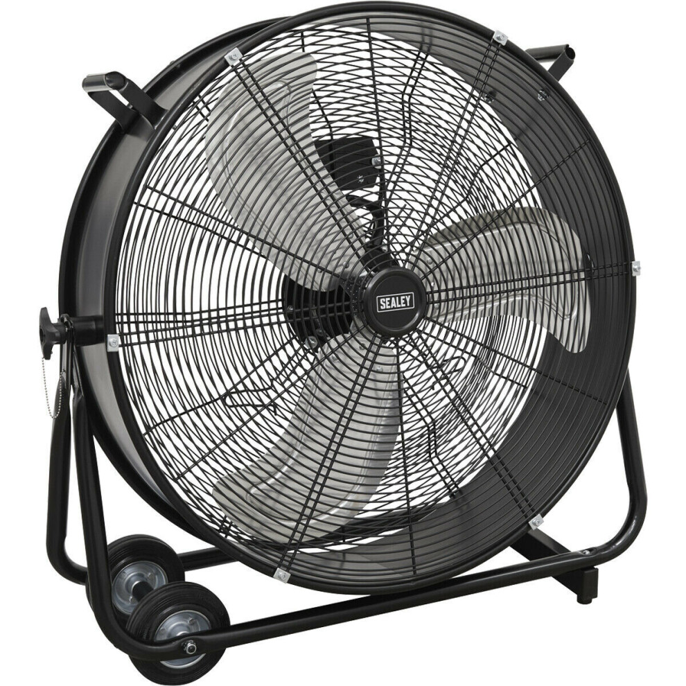 24" Industrial High Velocity Drum Fan - 2 Speed Settings - Wheeled Tilting Stand