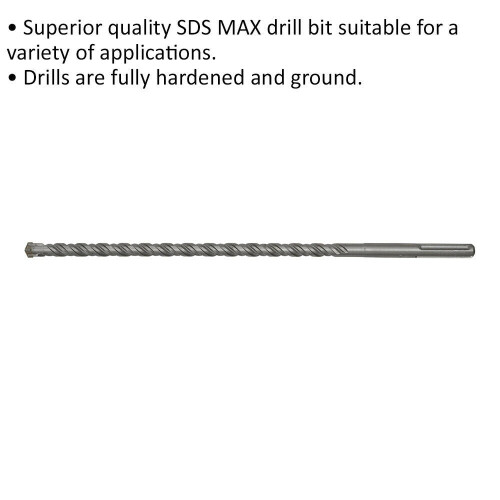Loops 19 x S40mm SDS Max Drill Bit - Fully Hardened & Ground - Masonry Drilling 1