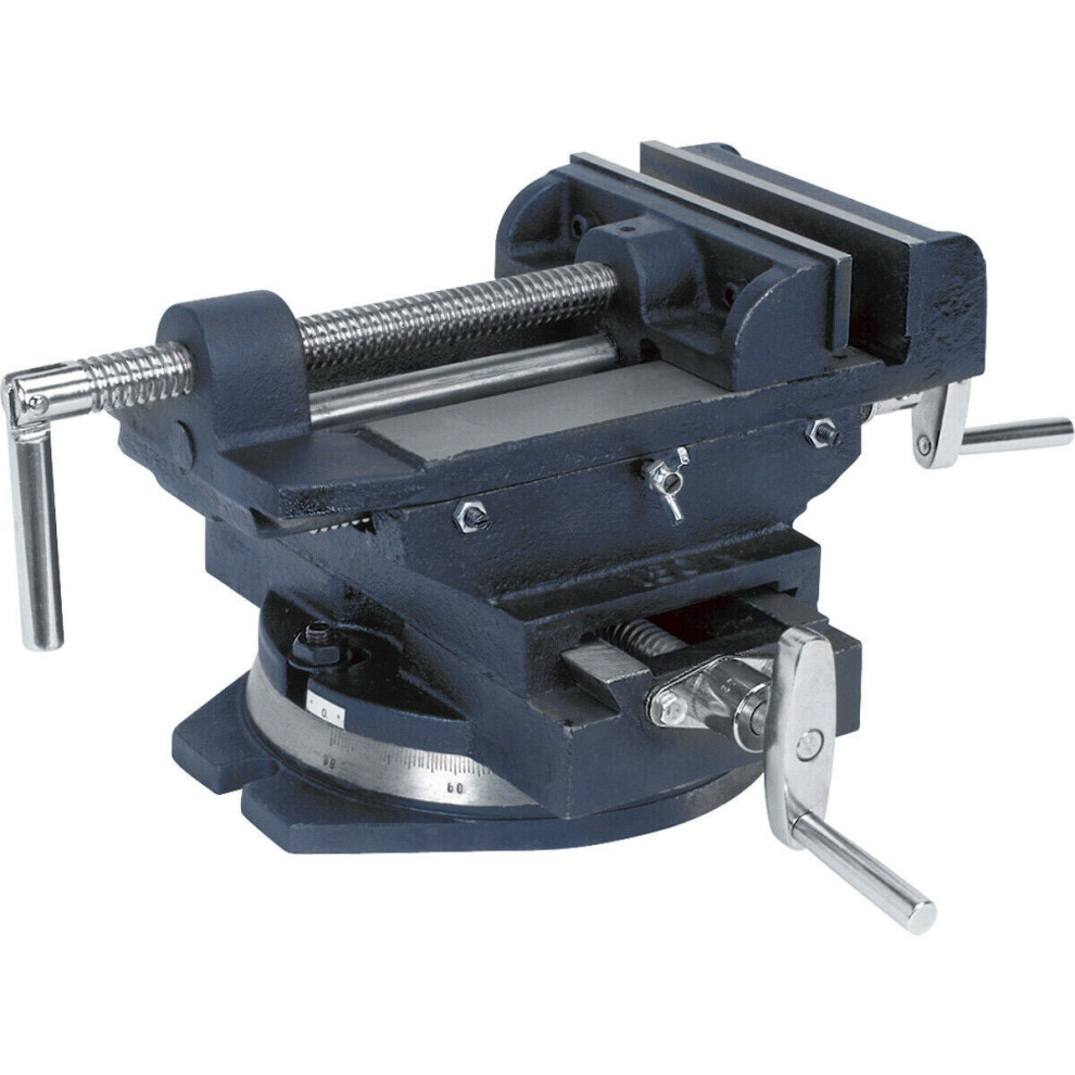 Compound Cross Vice - 150Mm Steel Jaws - Swivel Base - Drilling & Milling Vice 5056524270851