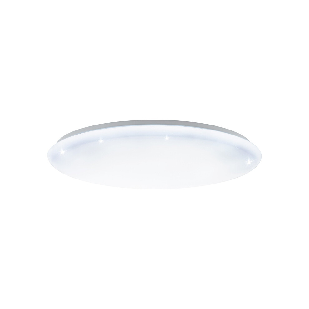 Loops Flush Ceiling Shade Plastic With Crystal Effect Bulb Led 60W Light/White
