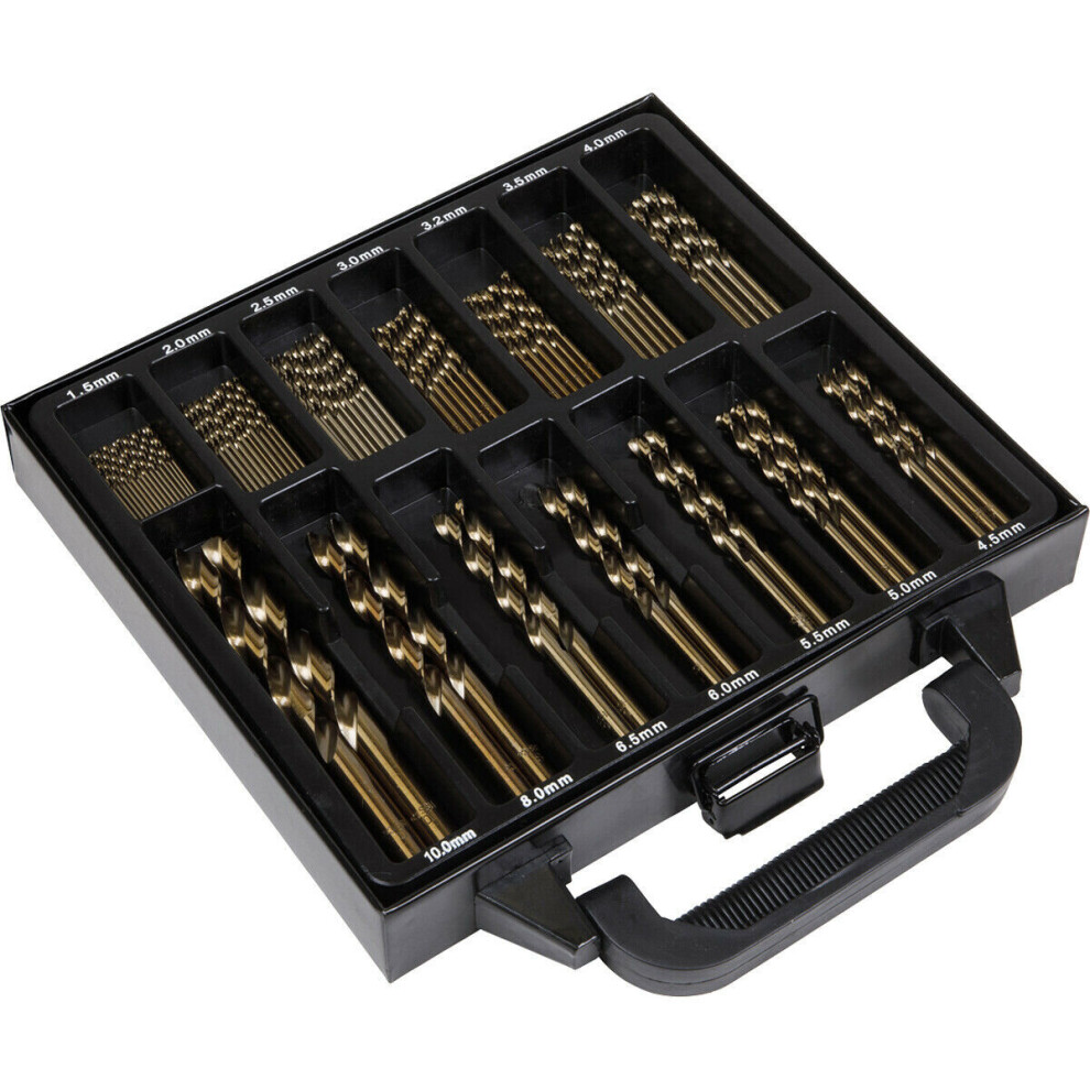 99 Piece Fully Ground Hss Cobalt Drill Bit Set - Split Point Self-Centring Tips 5056524272947