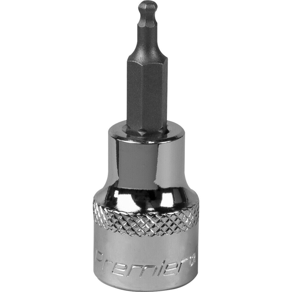 3mm Ball-End Hex Socket Bit - 3/8" Square Drive - Chrome Vanadium Wrench Socket