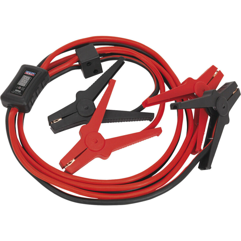 400A Booster Cables with Electronics Protection - 16mm x 3m - Voltage Display