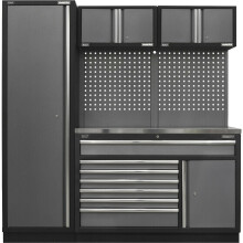 Garage Storage System - 1960 x 460 x 2000mm - 38mm Stainless Steel Work Surface