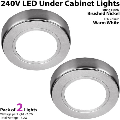 Loops 2x LED Kitchen Cabinet Spotlights 240V WARM WHITE Surface Flush Mount Light Kit 1