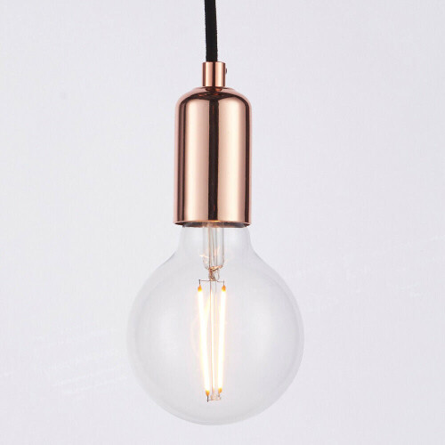Loops Multi Light Ceiling Pendant 6 Bulb Gloss Copper Industrial Adjustable Hang Hook 2