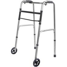 Folding Walking Frame with Wheels - Lightweight Aluminium - Adjustable Height