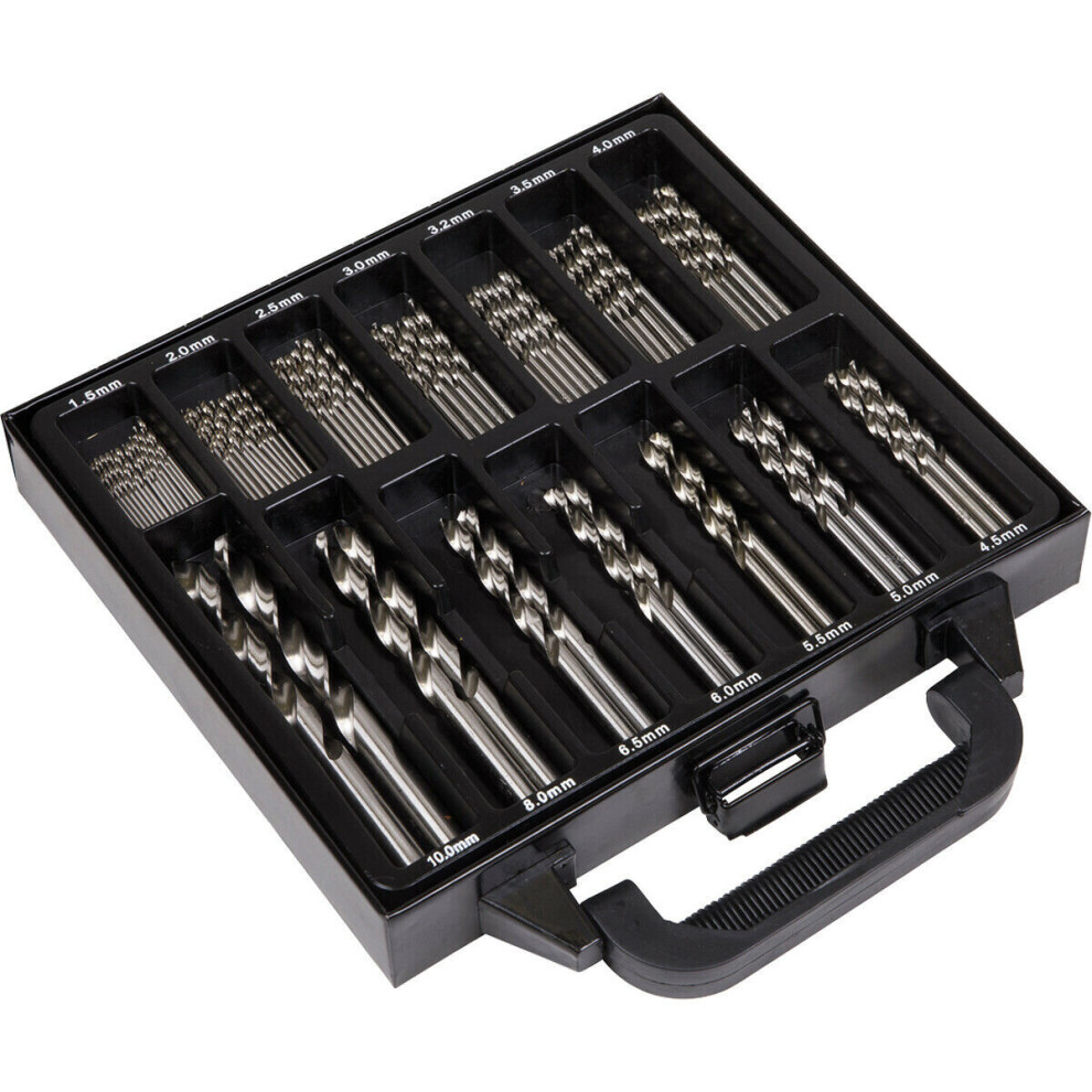 Loops 99 Piece Fully Ground Hss Drill Bit Assortment - Split Point Self Centring Tips