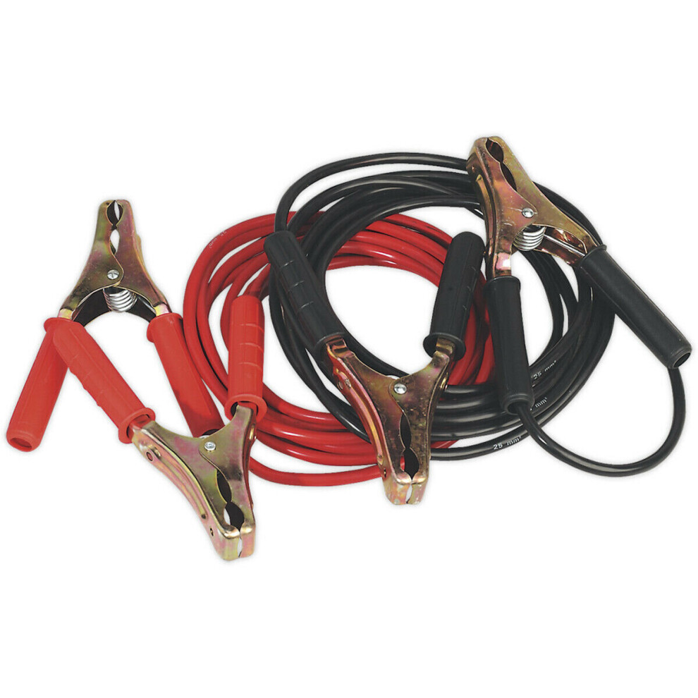 600A Stranded Copper Booster Cables - 25mm x 5m - Heavy Duty Oversized Clamps