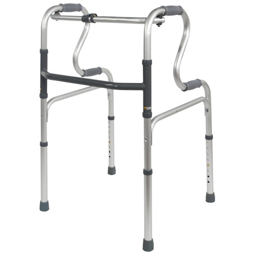 Loops Dual Rise Lightweight Aluminium Folding Walking Frame - Height Adjustable Legs