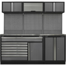 Garage Storage System Unit - 2040 x 460 x 2000mm - 38mm Stainless Steel Worktop