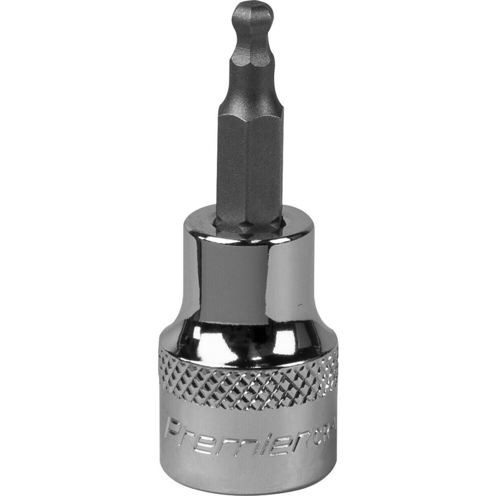 4mm Ball-End Hex Socket Bit - 3/8" Square Drive - Chrome Vanadium Wrench Socket