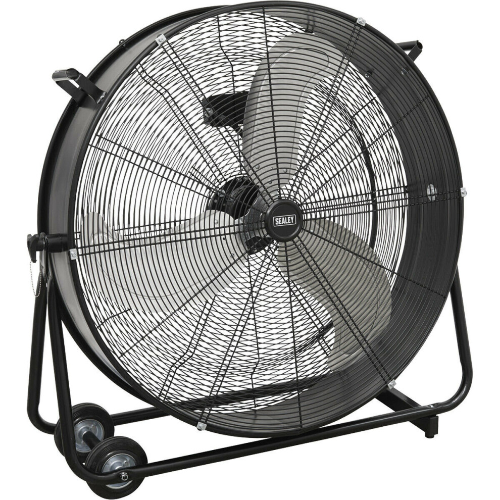 Loops 30" Industrial High Velocity Drum Fan - 2 Speed Settings - Wheeled Tilting Stand