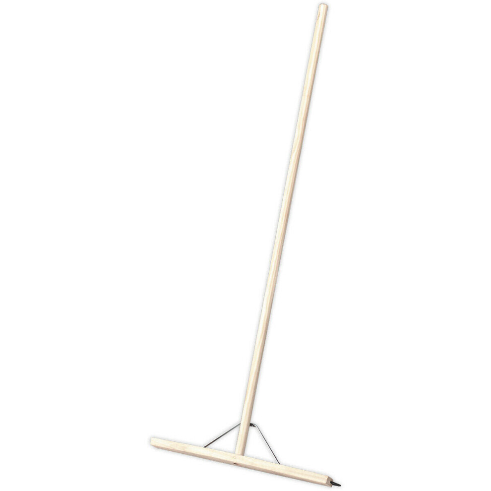 600mm Rubber Blade Floor Squeegee - Wooden Handle - Metal Support Beam