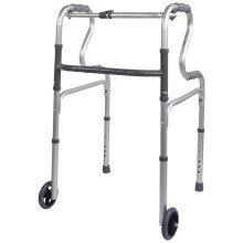 Dual Rise Lightweight Aluminium Folding Walking Frame Wheeled for Easy Transport