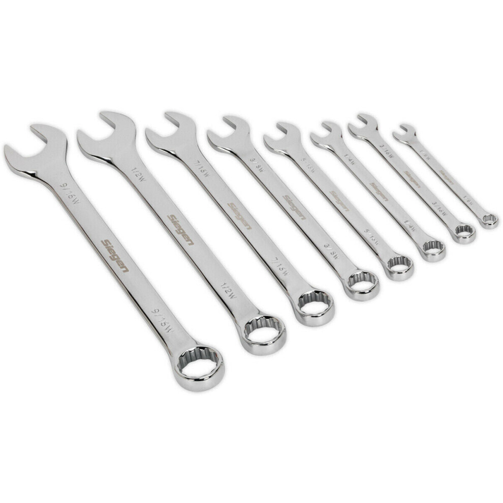 8pc Whitworth Socket Combination Spanner Set -12 Point Imperial Classic Car Ring