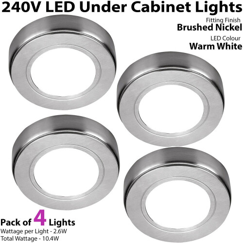 Loops 4x LED Kitchen Cabinet Spotlights 240V WARM WHITE Surface Flush Mount Light Kit 1