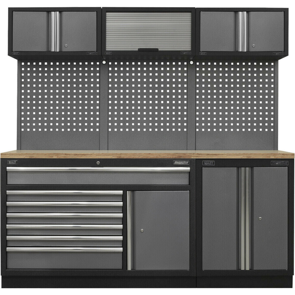 Loops Garage Storage System Unit - 2040 X 460 X 2000Mm - 36Mm Pressed Wood Worktop
