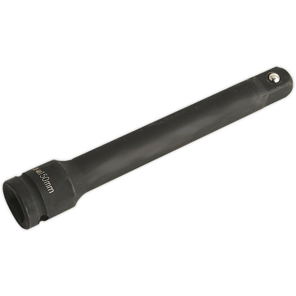150mm Steel Impact Extension Bar - 1/2" Sq Drive - Spring-Ball Socket Retainer