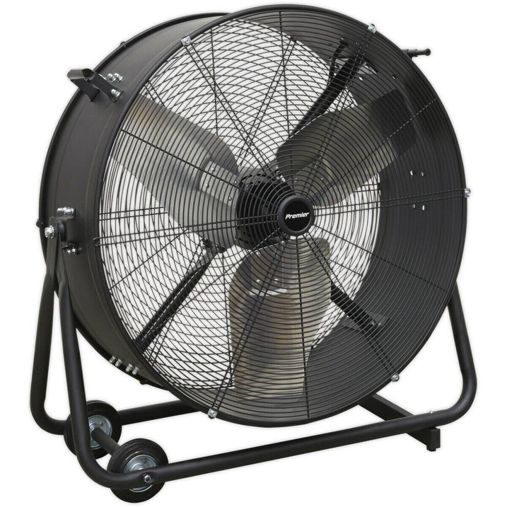 30" PREMIUM High Velocity Drum Fan - 2 Speed Settings - Wheeled Tilting Stand