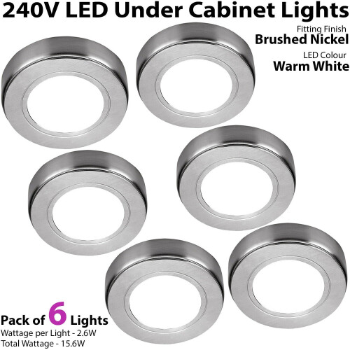 Loops 6x LED Kitchen Cabinet Spotlights 240V WARM WHITE Surface Flush Mount Light Kit 1
