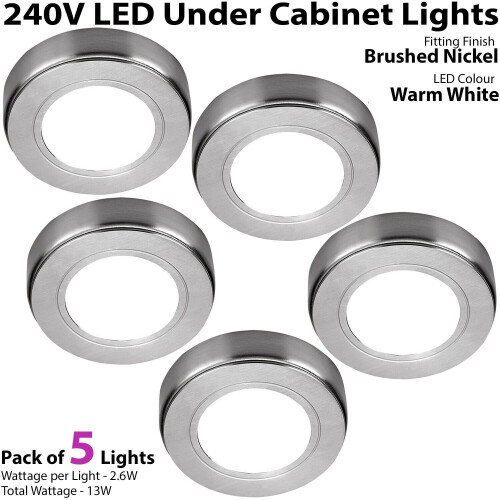 Loops 5x LED Kitchen Cabinet Spotlights 240V WARM WHITE Surface Flush Mount Light Kit 1
