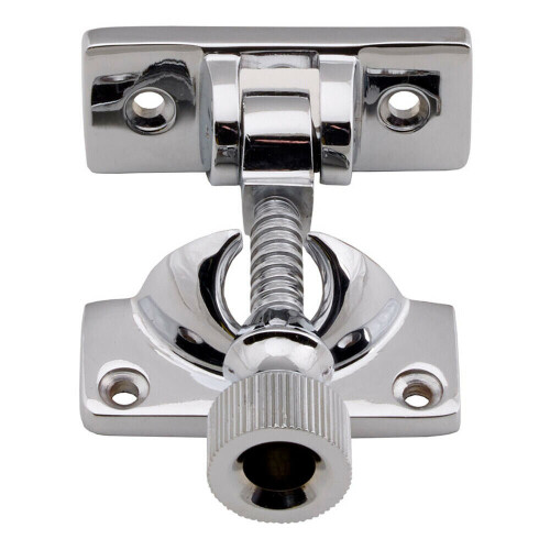 Loops Brighton Pattern Sprung Sash Fastener 60 x 25mm Fixing Plate Polished Chrome 1
