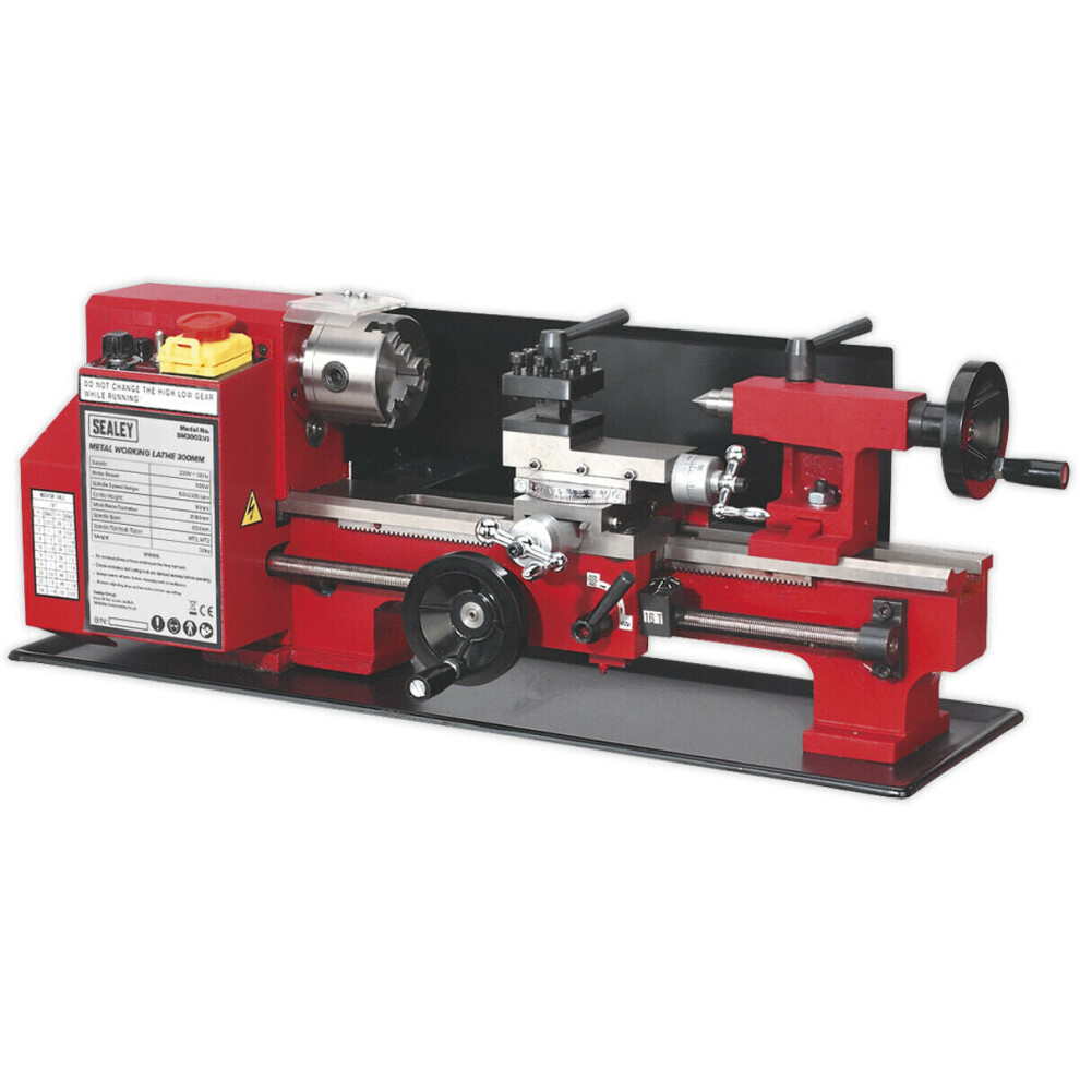 Loops Compact Metalworking Lathe - 300Mm Centres - 300W Motor - 230V Power Supply
