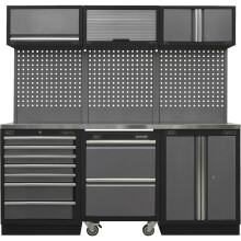 Garage Storage System - 2040 x 460 x 2000mm - 38mm Stainless Steel Work Surface