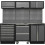 Loops Garage Storage System - 2040 x 460 x 2000mm - 38mm Stainless Steel Work Surface 1