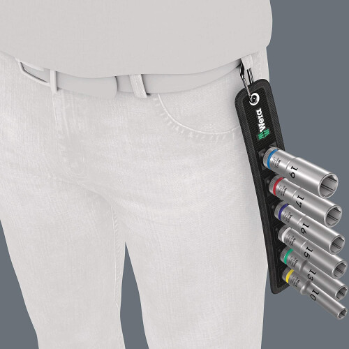 Wera Wera 05004565001 Belt C Deep 1 Socket Set, Colour, Size 2