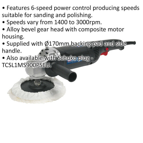 Loops 170mm Variable Speed Sander & Polisher - 1300W 230V - High Torque Detailing Kit 1