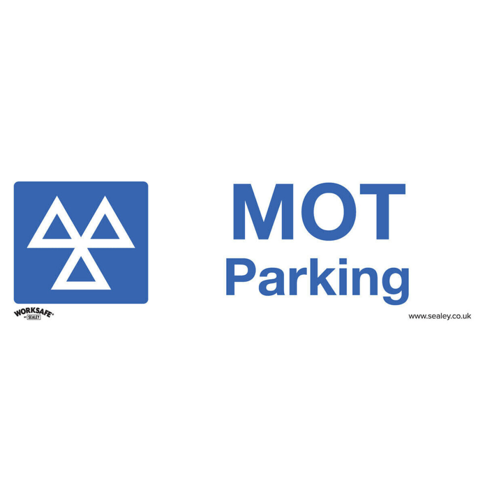 1x MOT PARKING Health & Safety Sign - Rigid Plastic 300 x 100mm Warning Plate