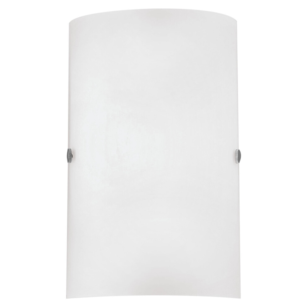 Wall Light Colour Satin Nickel Shade White Satinized Glass Bulb E14 1x60W