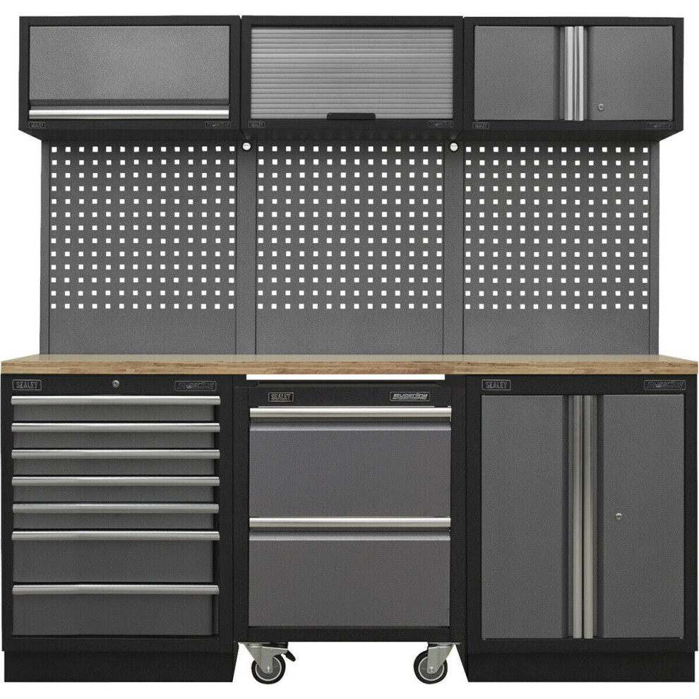 Garage Storage System - 2040 x 460 x 2000mm - 36mm Pressed Wood Work Surface
