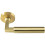 Loops PAIR Straight Round Bar Handle on Round Rose Concealed Fix Satin Brass 4
