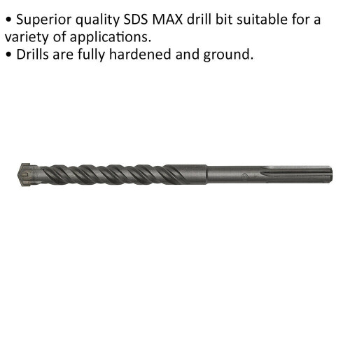 Loops 24 x 320mm SDS Max Drill Bit - Fully Hardened & Ground - Masonry Drilling 1