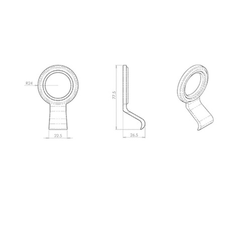 Loops Large Cylinder Latch Pull Night Latch Handle 76 x 45mm Satin Chrome 2