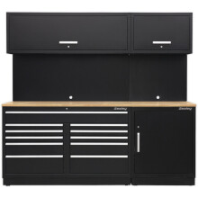 All-in-One 2.3m Garage Storage System - Modular Units - Oak Wood Worktop