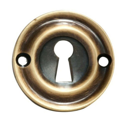 Loops 42mm Standard Keyhole Profile Escutcheon Rounded Ridge Polished Brass 1