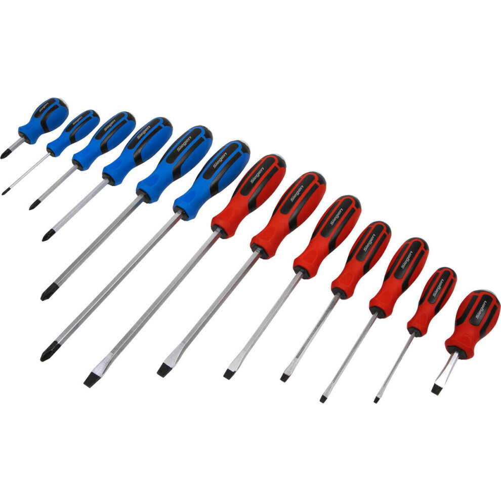 13 PACK Hammer Through Screwdriver Set - Hardened Steel Hammer Strike Chisel Cap