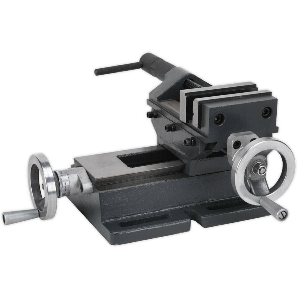 Loops 100Mm Professional Cross Vice - 75Mm Jaw Opening - Precision Drilling & Milling