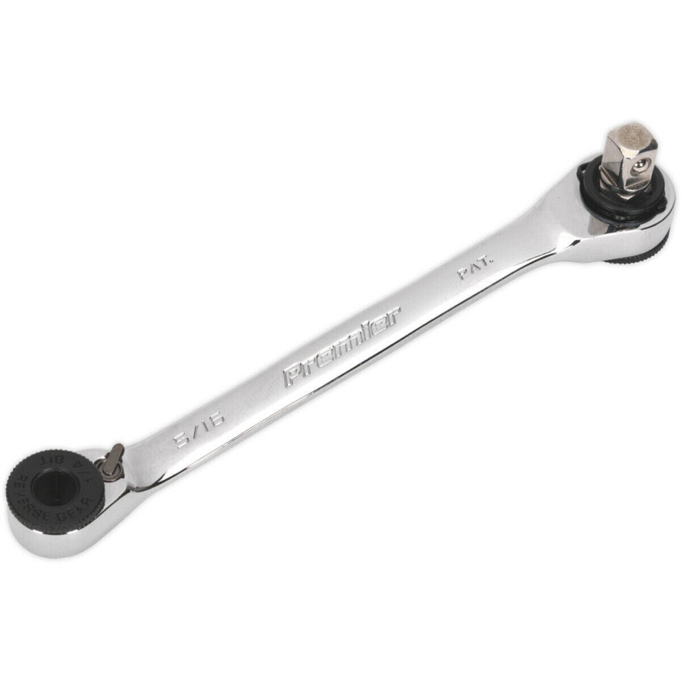 Reversible Ratchet Spanner - 1/4" Sq Drive Adaptor - 1/4" & 5/16" Hex Drive