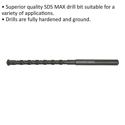 Loops 19 x 340mm SDS Max Drill Bit - Fully Hardened & Ground - Masonry Drilling 1