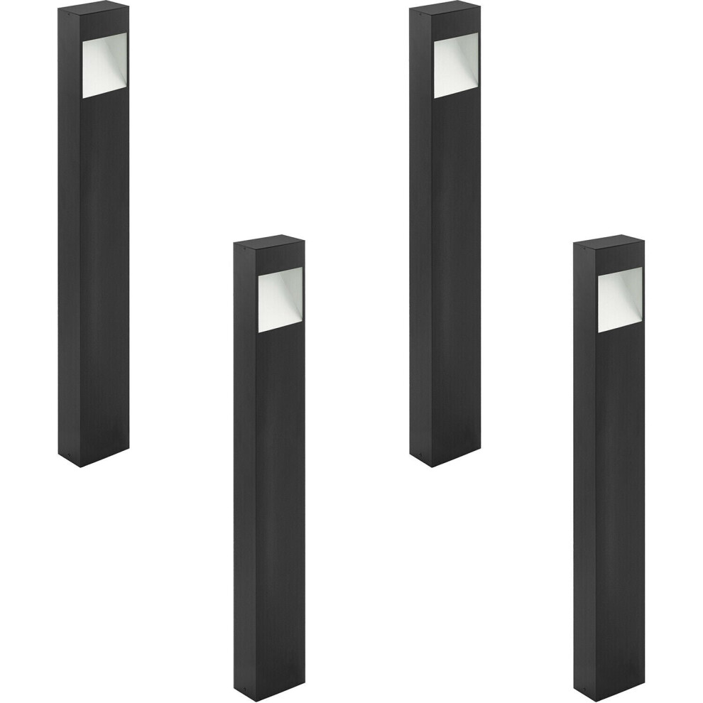 Loops 4 Pack Ip44 Outdoor Pedestal Tall Square Post 10W Led Light/Anthracite