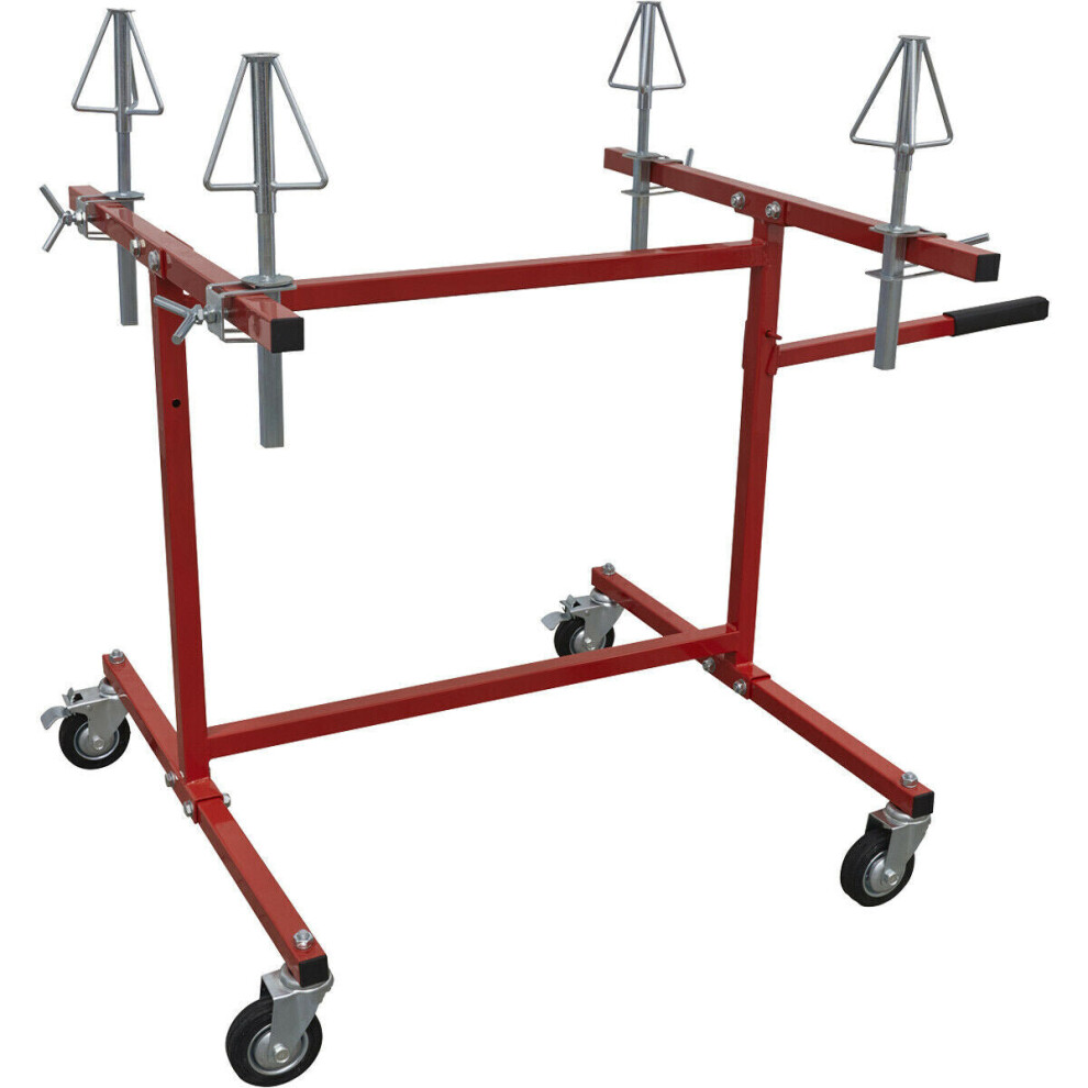 Alloy Wheel Painting & Repair Stand - Four Wheel Capacity - Adjustable Height