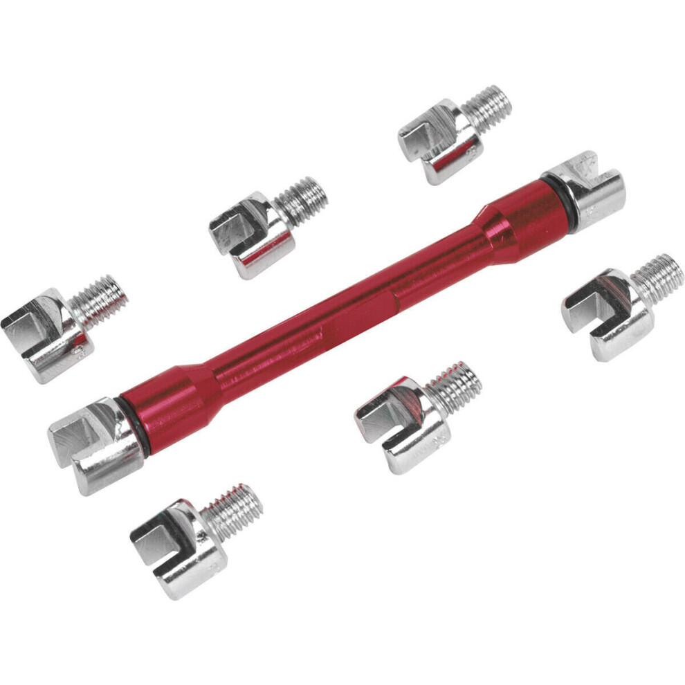 9 PACK - Double Ended Spoke Wrench Set - 8x Interchangeable Heads Buckled / Bent