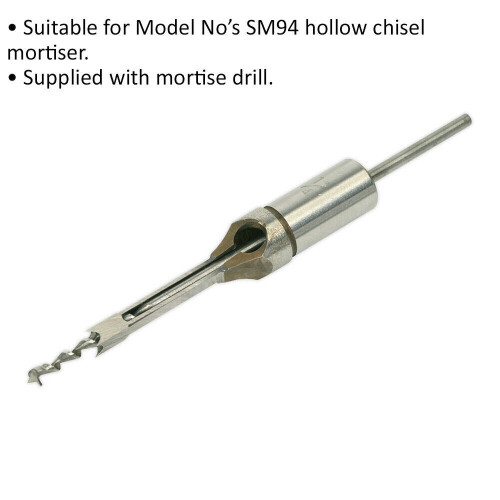 Loops 1/4" Chisel & Drill Set - Suits ys08919 Hollow Chisel Mortiser - Mortise Drill 1