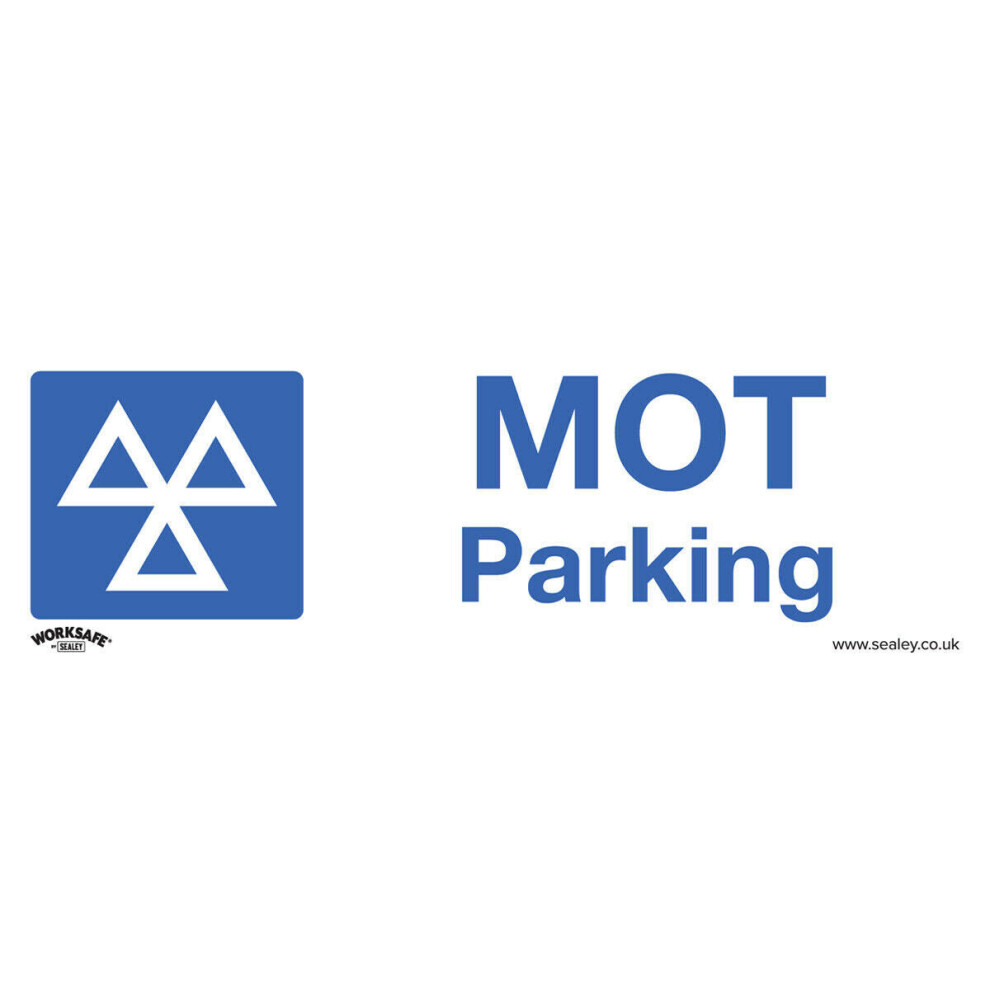 Loops 10X Mot Parking Health & Safety Sign - Self Adhesive 300 X 100Mm Warning Sticker